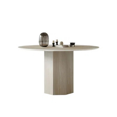 Simple Round Rock Slab Dining Table | Wayfair North America