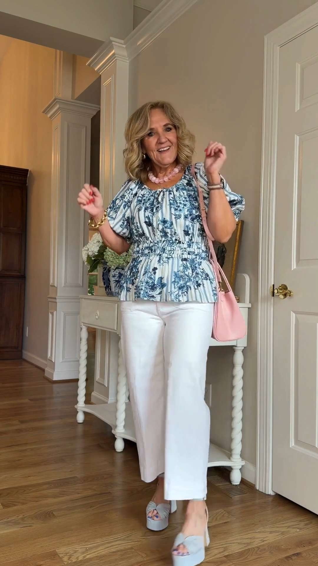 This blouse is such a great find 💙

It’s lightweight and breathable, which makes it perfect for everyday wear, especially in warmer weather. The fit is really flattering, the smocked detail gives it shape while still being comfortable and easy to move in.

I also love the print. It adds interest to the outfit without being too bold, so it’s very wearable and easy to pair with staples like white pants, denim, or even shorts.

Definitely a piece you’ll get a lot of use out of.

Everything is linked for you here 🫶🏻 

 #LTKootd #LTKSeasonal #LTKOver40