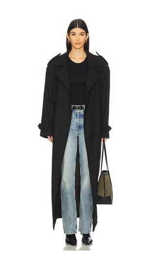 Mother of All Brooklyn Long Trench Coat in Black. Size S. Also in L, M, XS. | Revolve Clothing (Global)