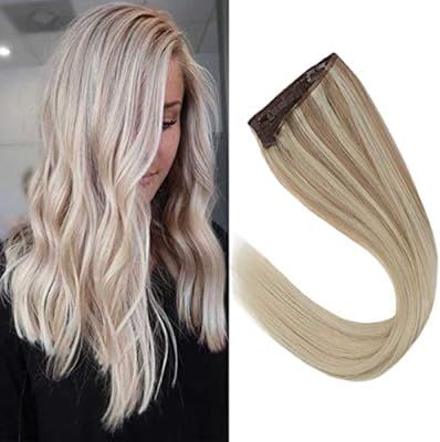 Sunny 16Inch Adjustable Invisible Wire Halo Hair Extensions Blonde Balayage Color Nordic Double W... | Amazon (US)