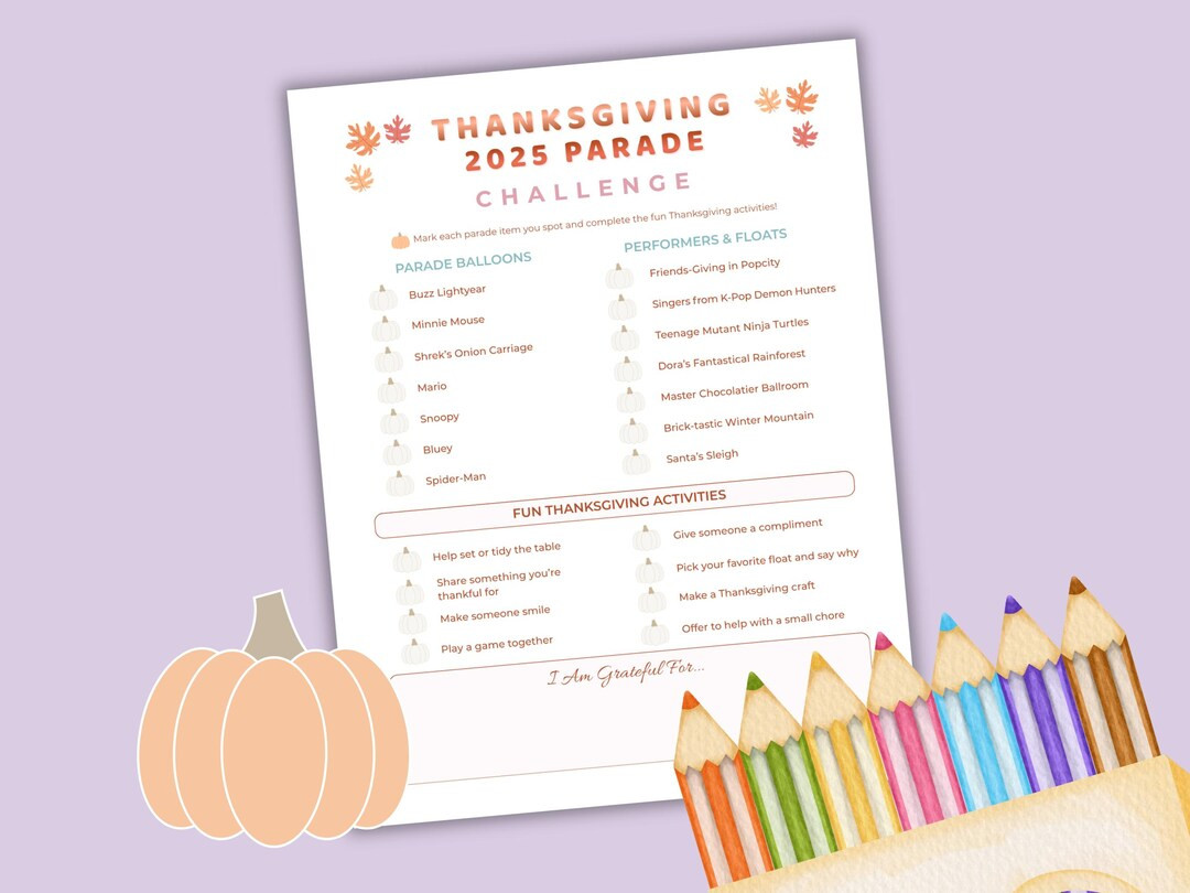 Macy’s Thanksgiving Parade 2025 Scavenger Hunt | Printable Activity for Kids (PDF) | Etsy (US)