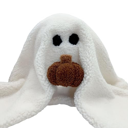 Tezimjia 2023 New Gus The Ghost with Pumpkin Pillow, 12"x 13" Halloween Plush Toy Gift Halloween Squishable Pillows Home Party Decorations Nightmare Before for Toddler (White) | Amazon (US)