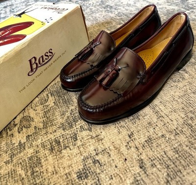 VTG GH Bass Weejuns Jackie Tassel Loafers Burgundy Leather Womens 10W NEW IN BOX | eBay US