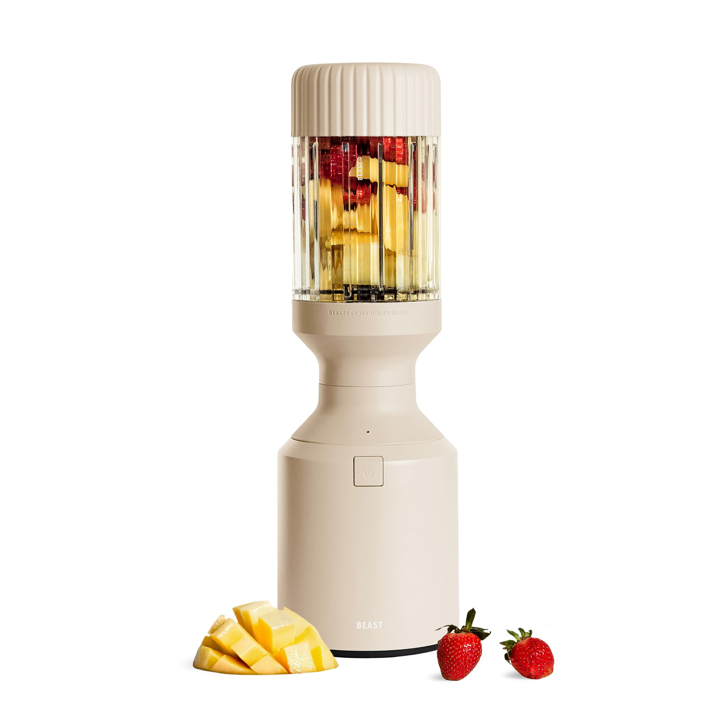 Beast Mega 1200 | Premium Countertop Blender | Smoothies, Shakes, Sauces, Dips, Soups | Blends Ice and Frozen Fruit | Includes Extra Lids and Straw System | 1200W | (Sand, 120V) | Amazon (US)