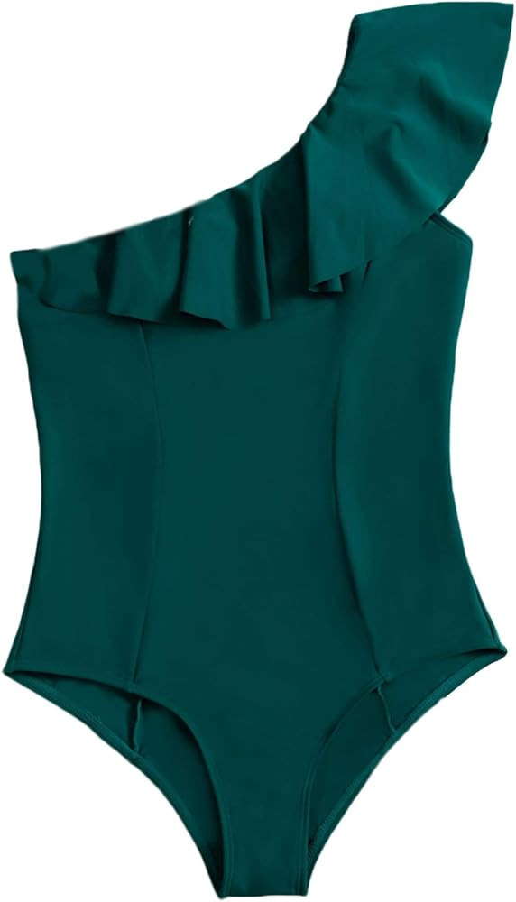 SweatyRocks Women's Bathing Suits One Shoulder One Piece Swimsuits Monokini | Amazon (US)