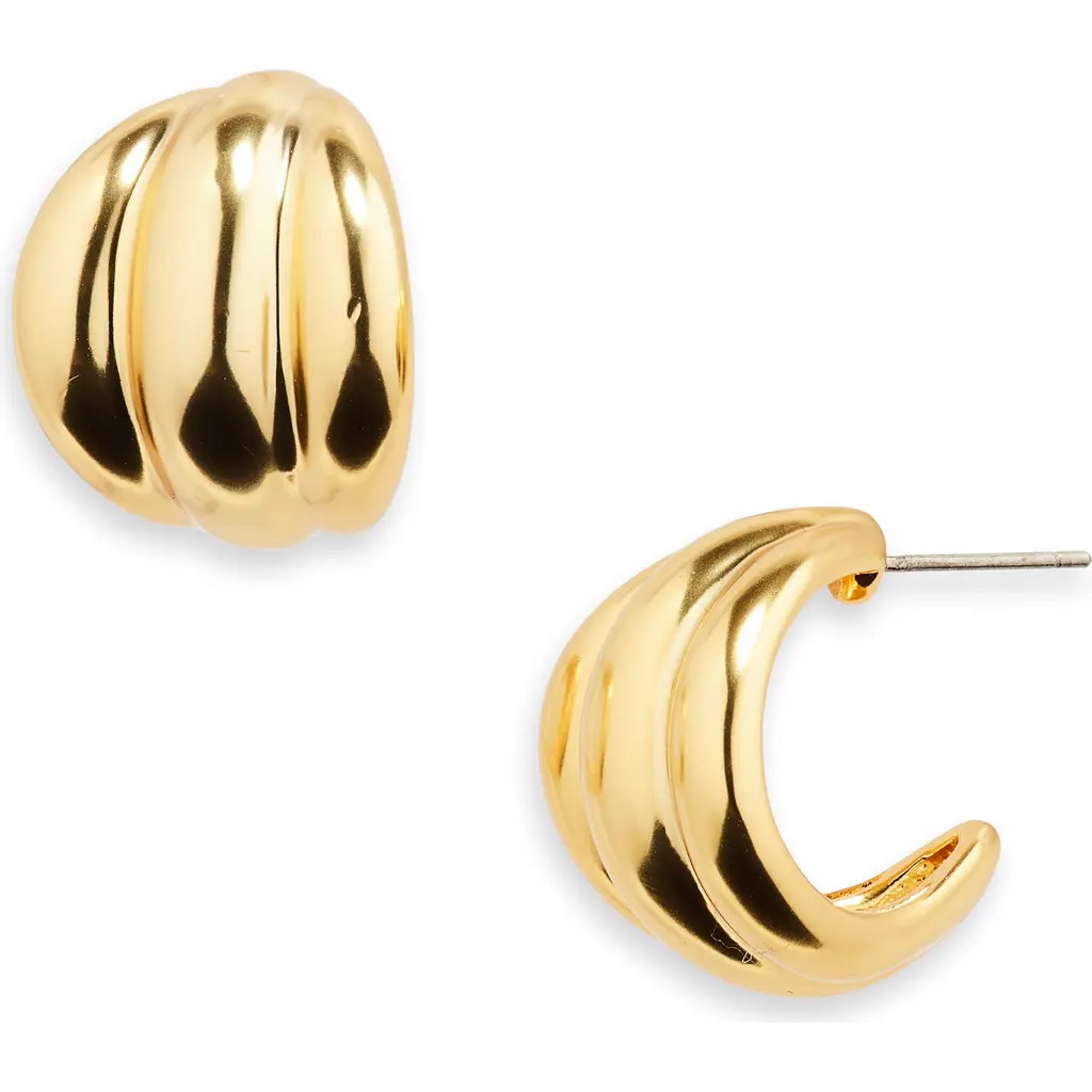 Madewell Ribbed Wavy Hoop Earrings in Vintage Gold at Nordstrom Rack | Nordstrom Rack