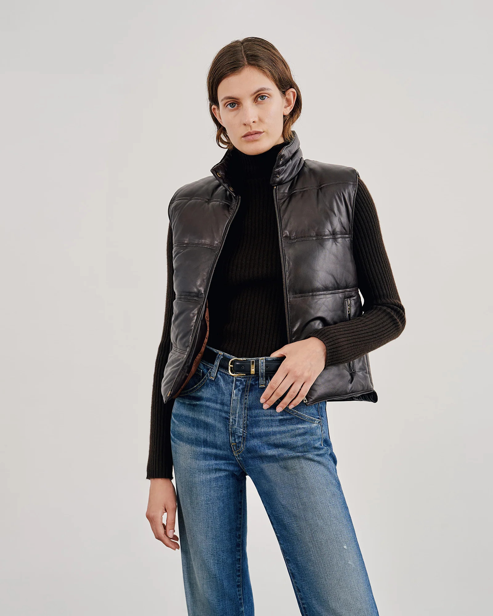 DANY LEATHER PUFFER VEST | Nili Lotan
