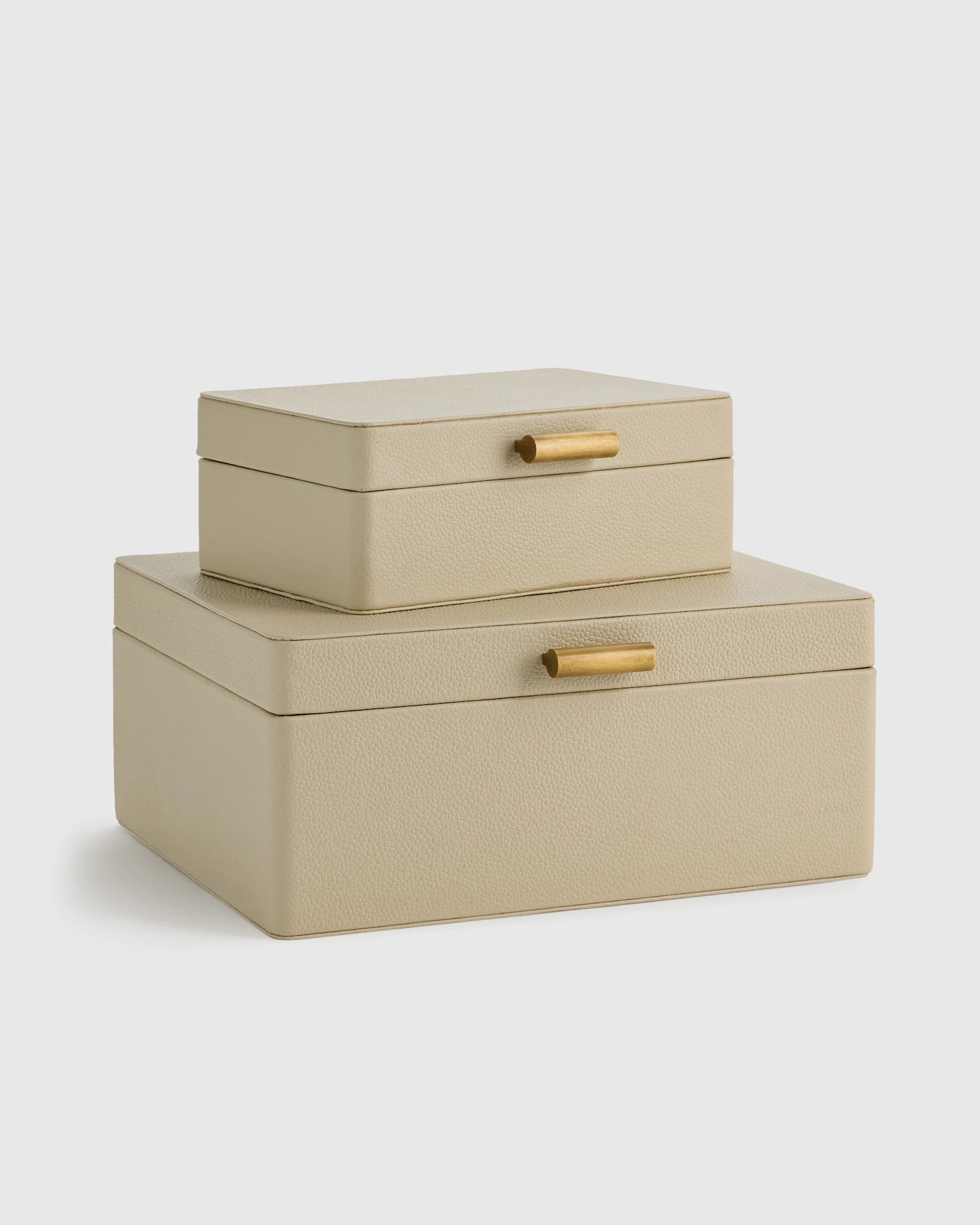 Quince | Shagreen Leather Boxes in Cream | Quince