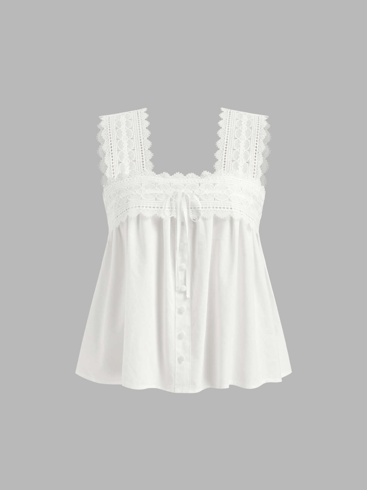 100% Cotton Square Neck Bowknot Cami Top | Cider