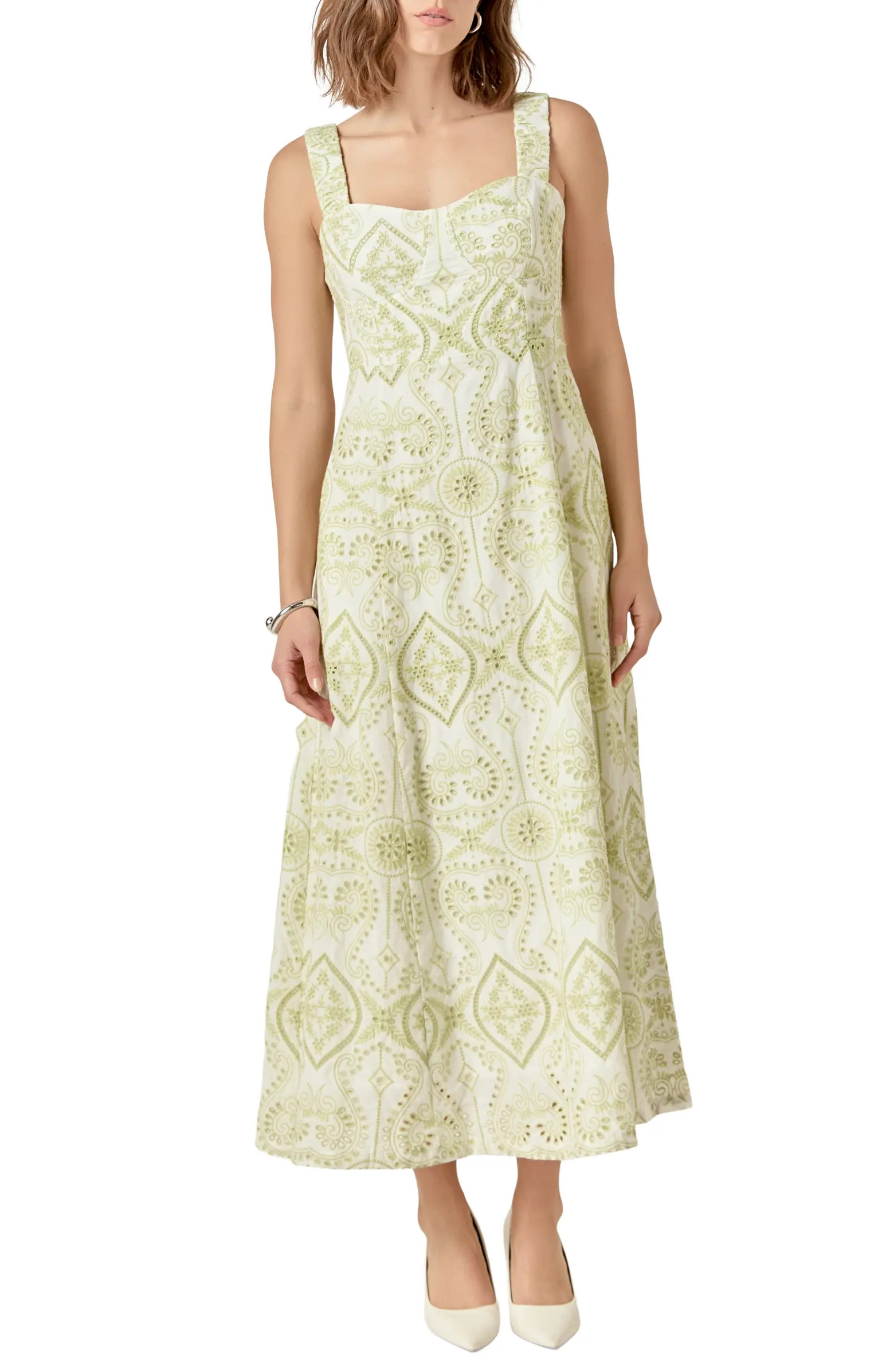 Eyelet Embroidery A-Line Dress | Nordstrom