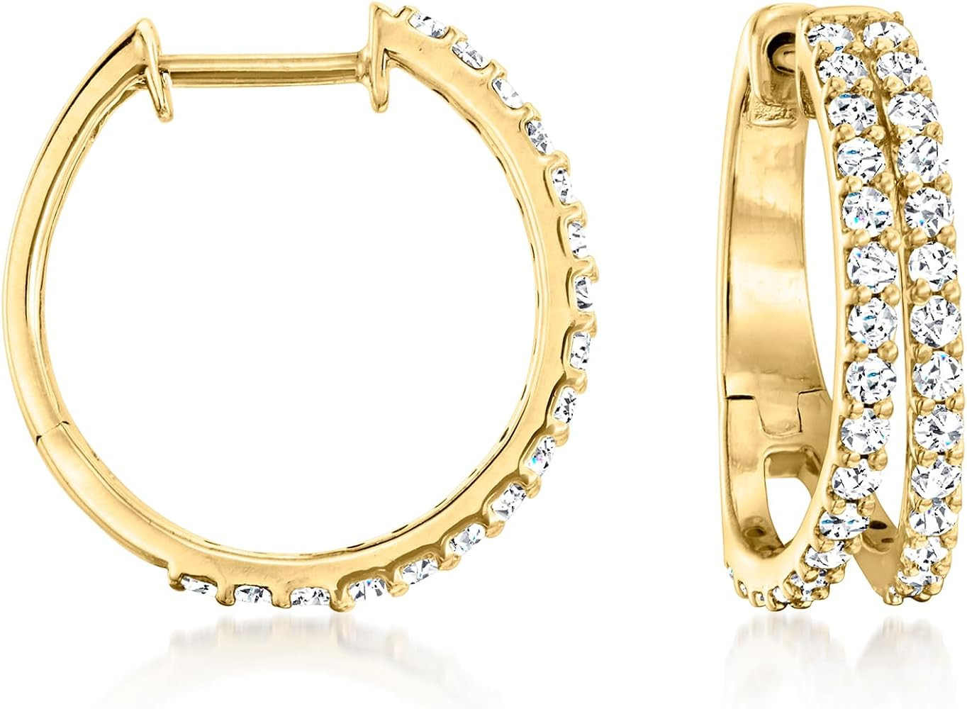 Ross-Simons 0.75 ct. t.w. Lab-Grown Diamond Double-Hoop Earrings in 18kt Gold Over Sterling | Amazon (US)