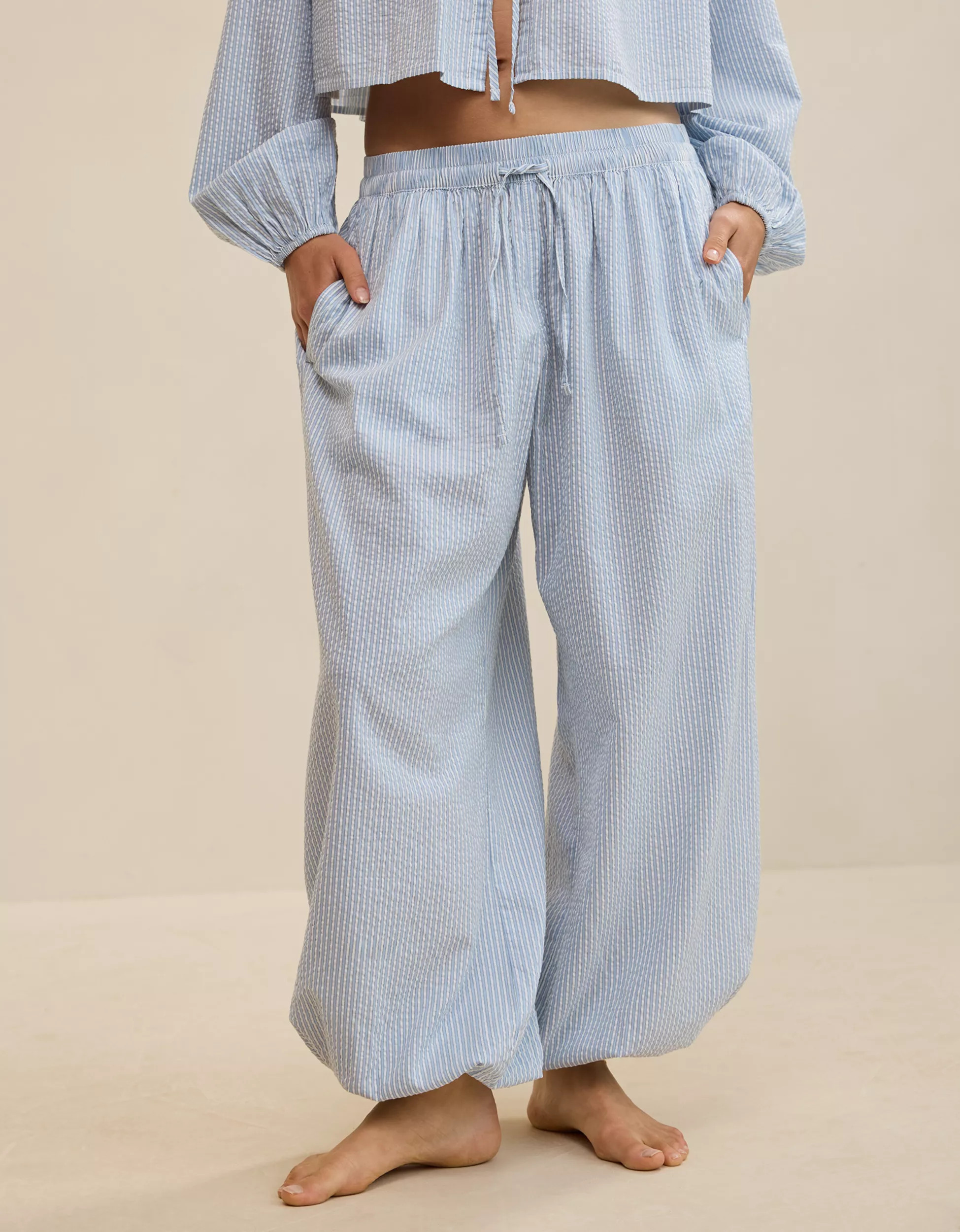Aerie Seersucker Balloon Pant | Aerie