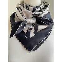 100% Silk Twill Scarf/Shawl/Wrap, Bandana, Silk Hair/Head Scarf, 35""x35""/90x90cm, Black White Zebra Luxury Large Square Scarf, Gift For Her | Etsy (US)