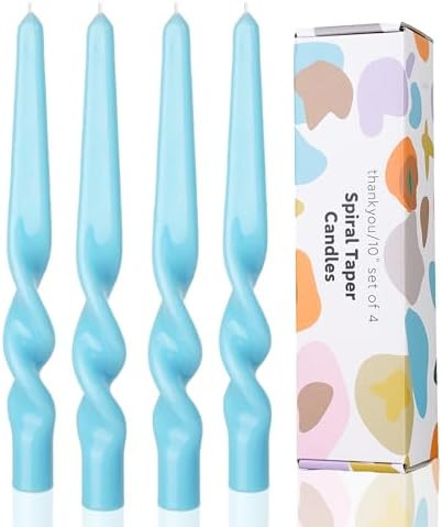 Blue Candlesticks Spiral Taper Candles Twisted Candles for Holiday Wedding Party Wax Unscented Di... | Amazon (US)