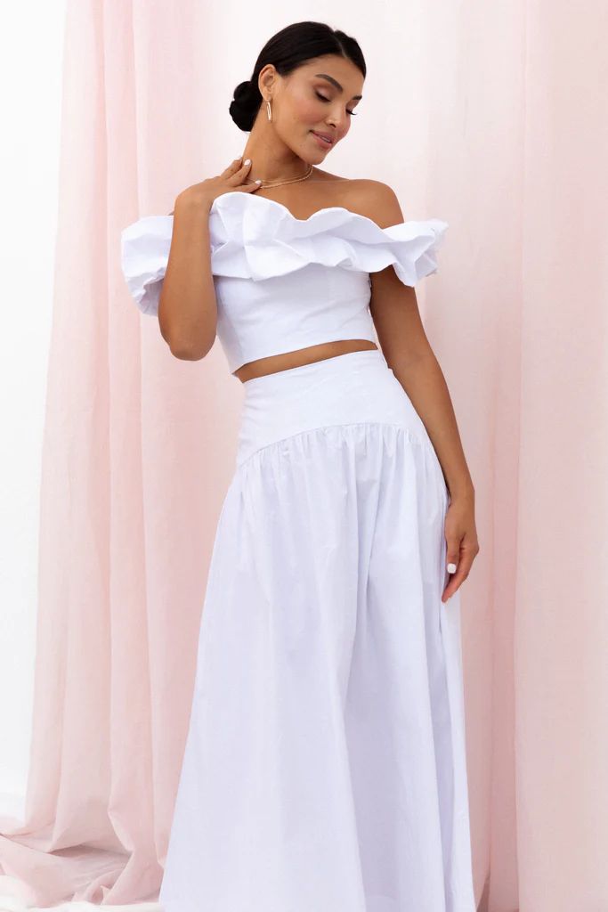Savannah Maxi Skirt - White | Petal & Pup (US)
