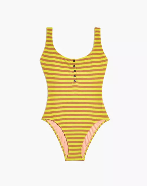 Madewell Striped Terry One-Piece Swimsuit | Madewell