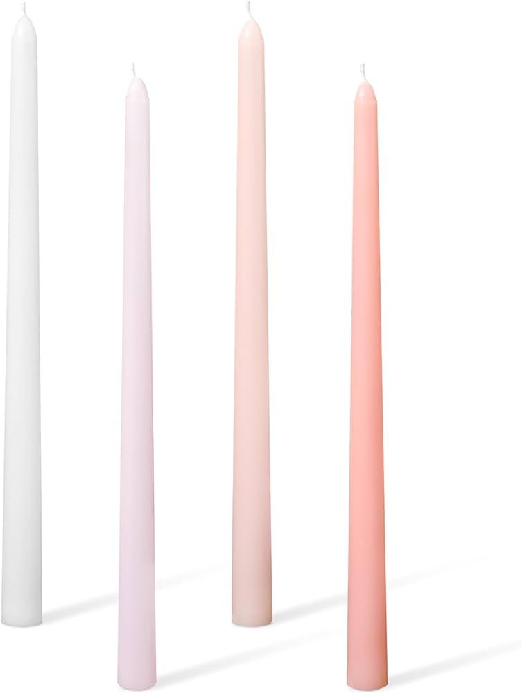 11.81'' 4pcs Taper Candles Sticks, Long Tall Thin Candles Unscented Smokeless Gradient Color Tape... | Amazon (US)