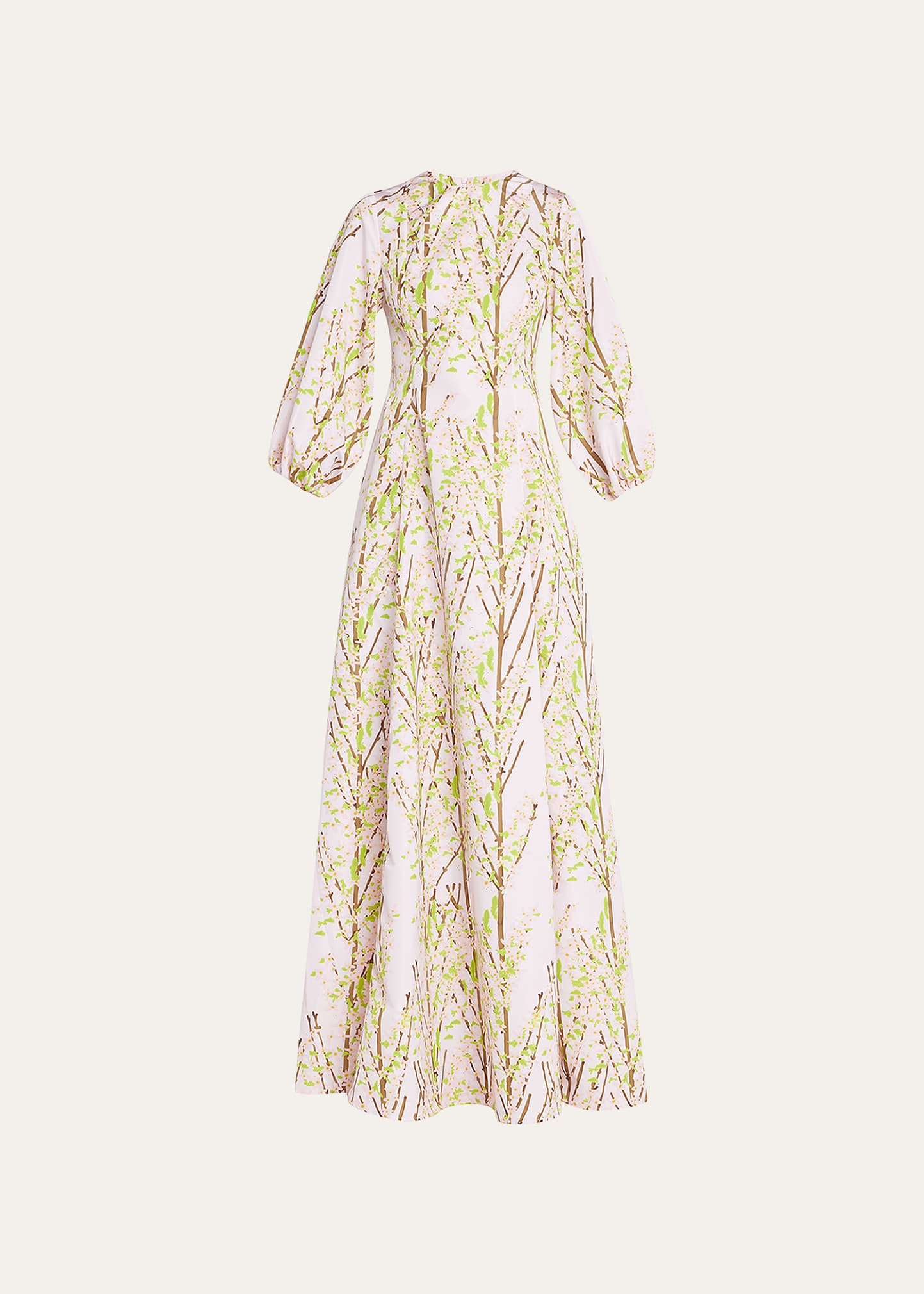 Flower-Print Puff-Sleeve Maxi Dress | Bergdorf Goodman
