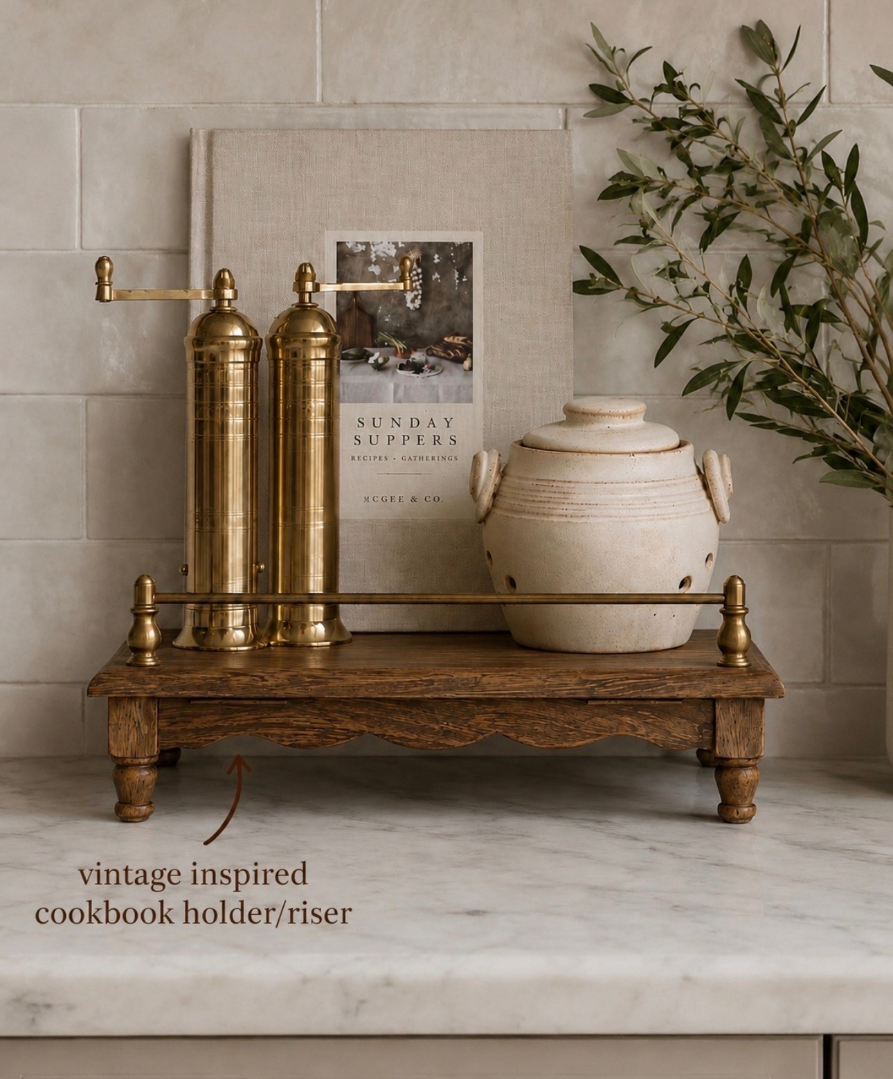 This vintage inspired cookbook holder/riser is available for pre order 😍

Created this inspo with my design and the help of ai

#LTKSeasonal #LTKHome #LTKSaleAlert