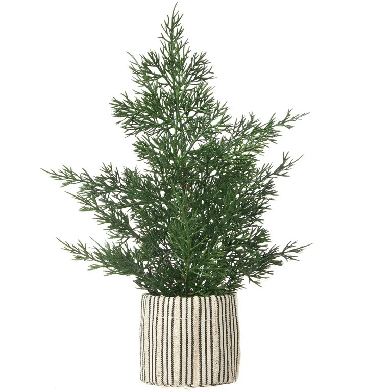 Pine Tree with a Black Stripe Base Tabletop Decor, 12", by Holiday Time | Walmart (US)