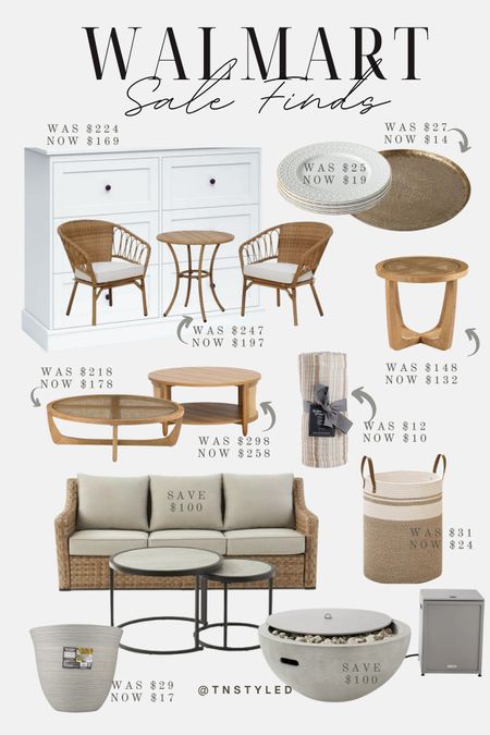 @walmart sale finds! Shop these home furniture, throw, laundry baskets, plates, dressers, planters, outdoor furniture, fire pit, and more at reduced/sale prices. // Walmart home, walmart finds, home finds, kitchen finds, 

#LTKhome #LTKsalealert #LTKstyletip