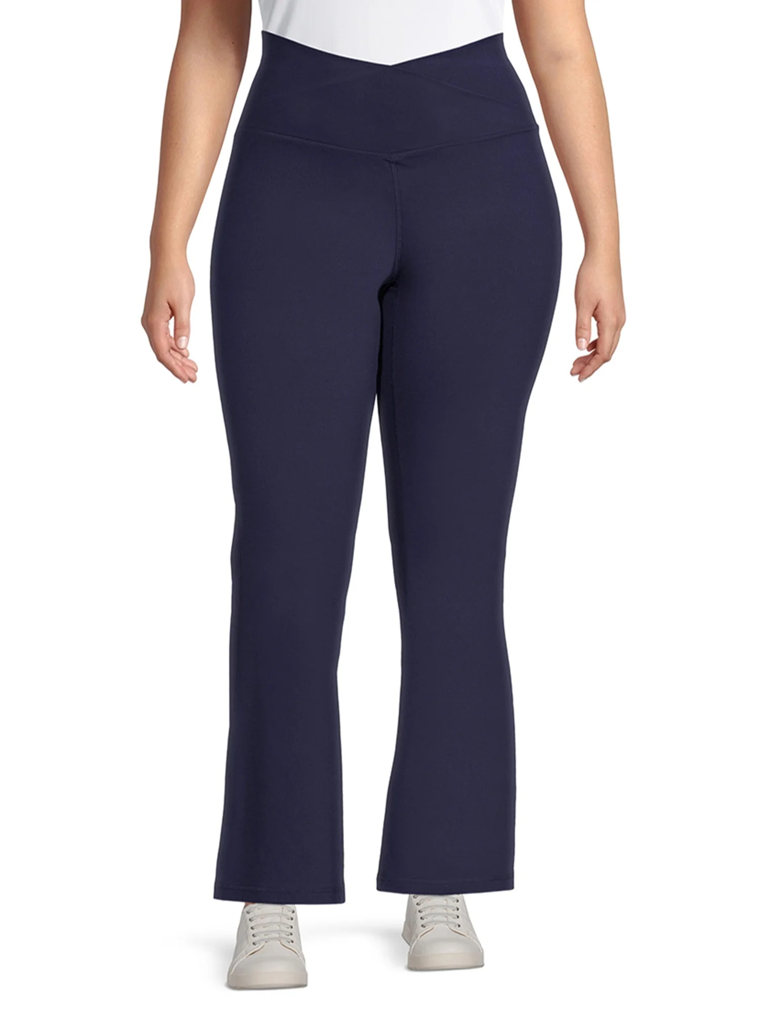 Avia Women's Plus Size Crossover Waist Flare Yoga Pants | Walmart (US)