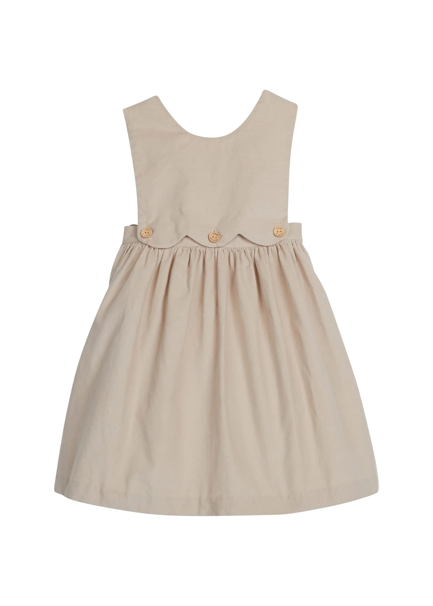 Girls Button Panel Jumper in Stone Corduroy | Little English