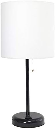 Limelights LT2024-BAW Stick Charging Outlet Table Lamp, Black/White | Amazon (US)