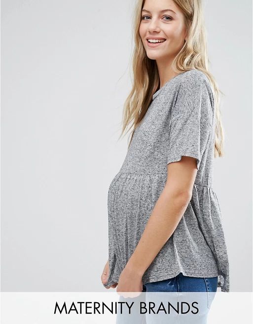 New Look Maternity Peplum Jersey Top | ASOS US