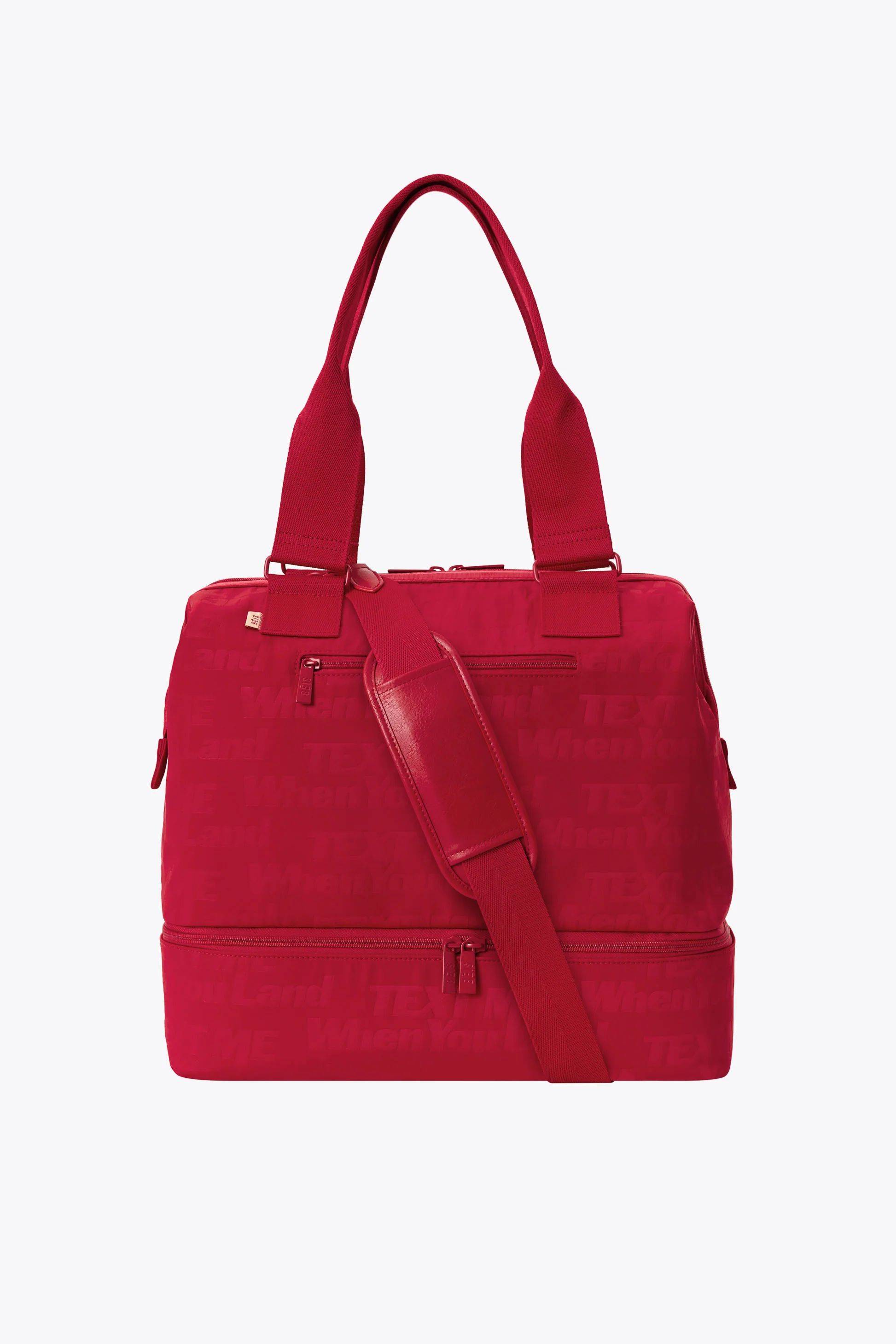 The Mini Weekender in Text Me Red | BÉIS Travel