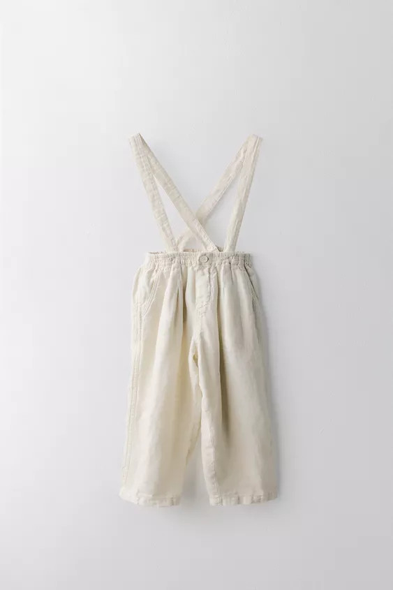 2-5 ANS/ PANTALON 100% LIN À BRETELLES AMOVIBLES LIMITED EDITION | Zara FR