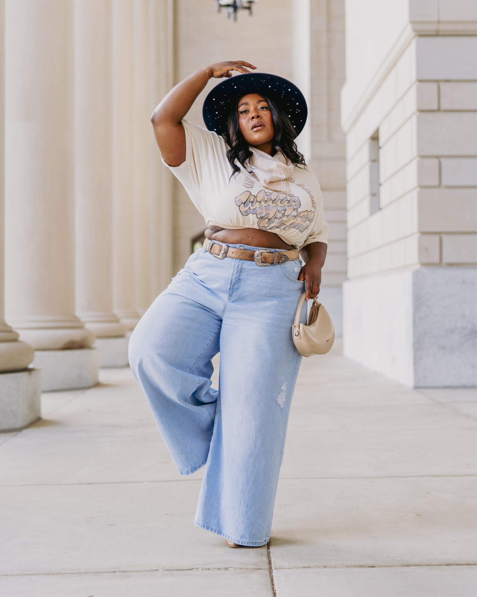 Plus Size Country Concert Outfit • Plus Size Western Inspired Outfit 

Jeans 22 tailored 
Tee from Boutique in MT

#denim #western #countryconcert 

#LTKFindsUnder100 #LTKPlusSize #LTKFindsUnder50