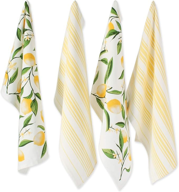 DII Lemon Bliss Kitchen Collection, Dishtowel Set, 4 Count | Amazon (US)
