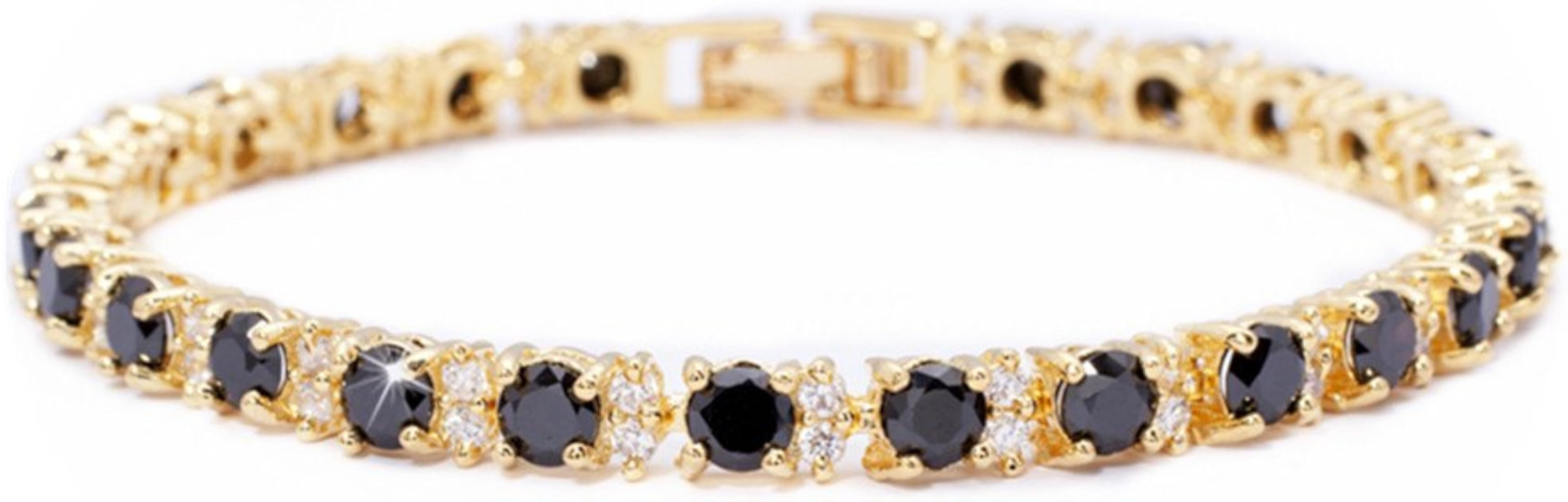 RIZILIA Eternity Tennis Bracelet & Round Cut CZ in Yellow Gold Plated, 7" | Amazon (US)