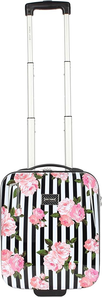 Betsey Johnson Designer Underseat Luggage Collection - 15 Inch Hardside Carry On Suitcase for Wom... | Amazon (US)