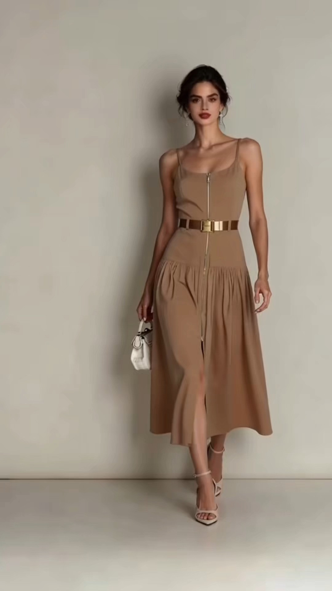Timeless camel midi dress with polished belt detailing for elevated everyday elegance ✨ 

 #LTKootd #LTKSeasonal #LTKOver40
