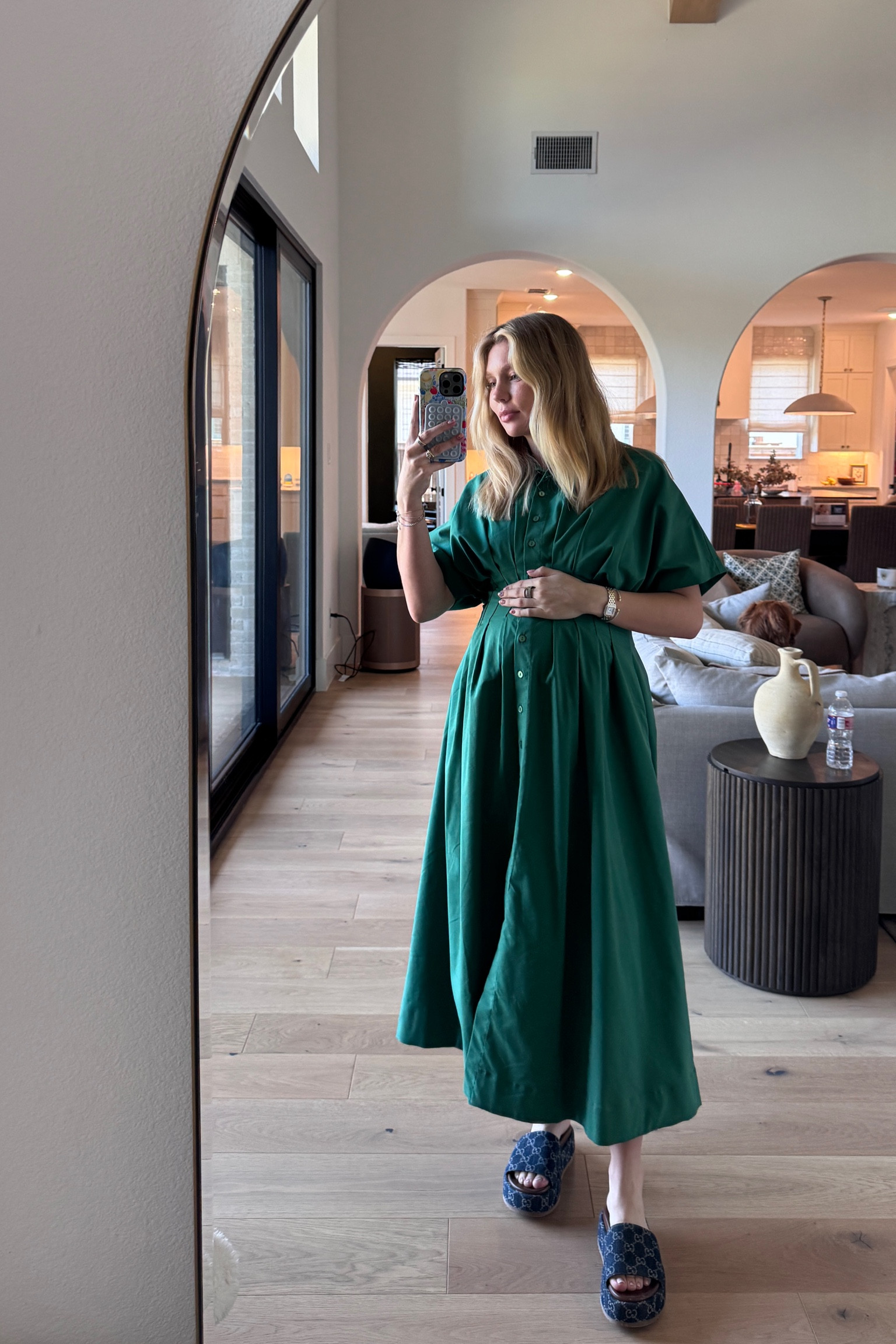 Green dress for soft summer color palette 