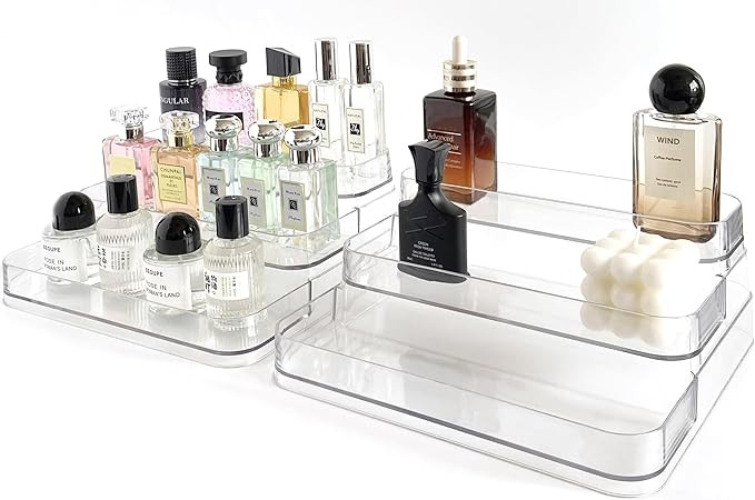Perfume Organizer - 2 Pack Three-Tiered Shelf - Perfume Lotion Skincare Stand, Spice Vitamins Med... | Amazon (US)