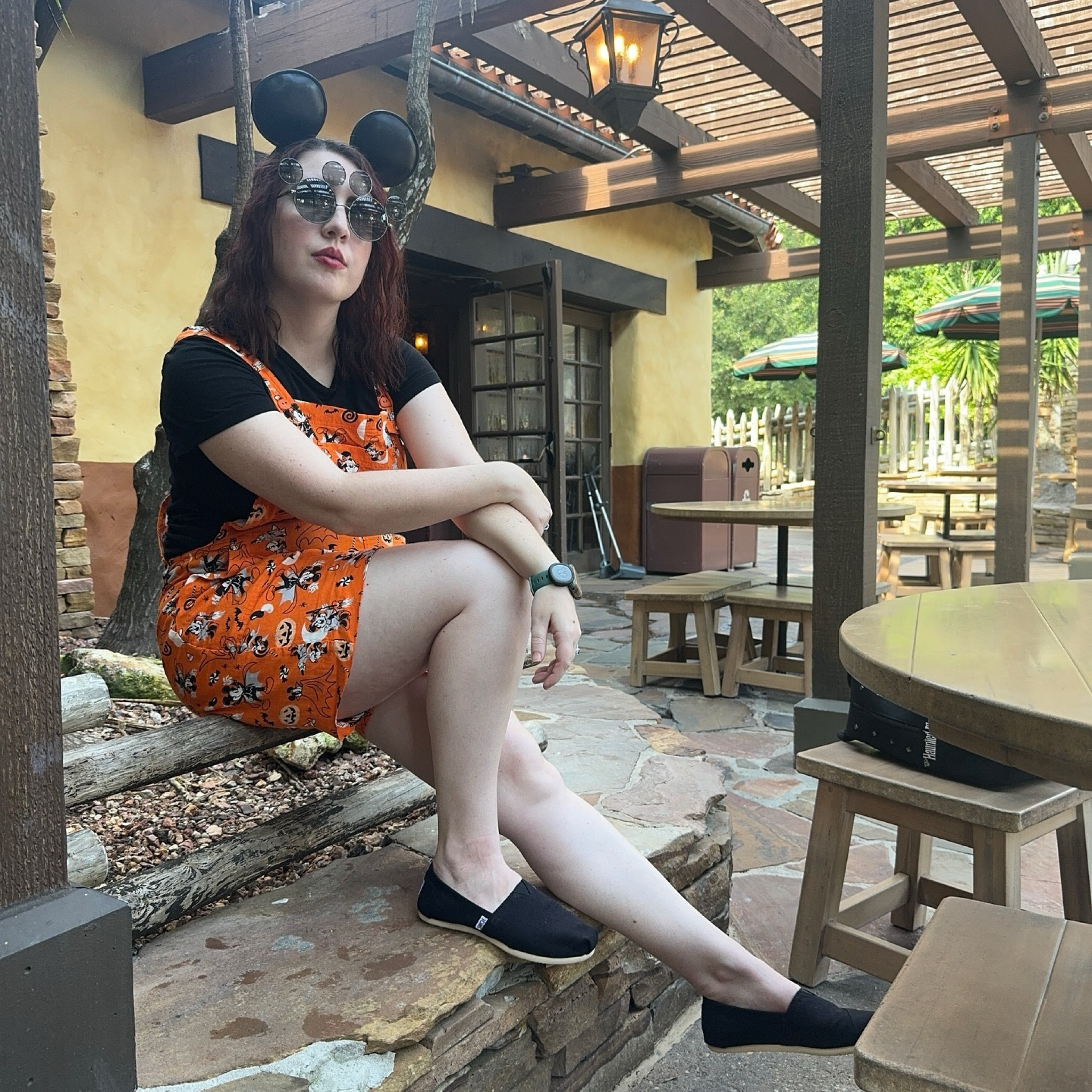 All the anxiety and depression leaving my system cause I can wear cute Halloween outfits in MK again! 
.
.
.
#magickingdom #disneyhalloween #spookyaesthetic #dressedindisney