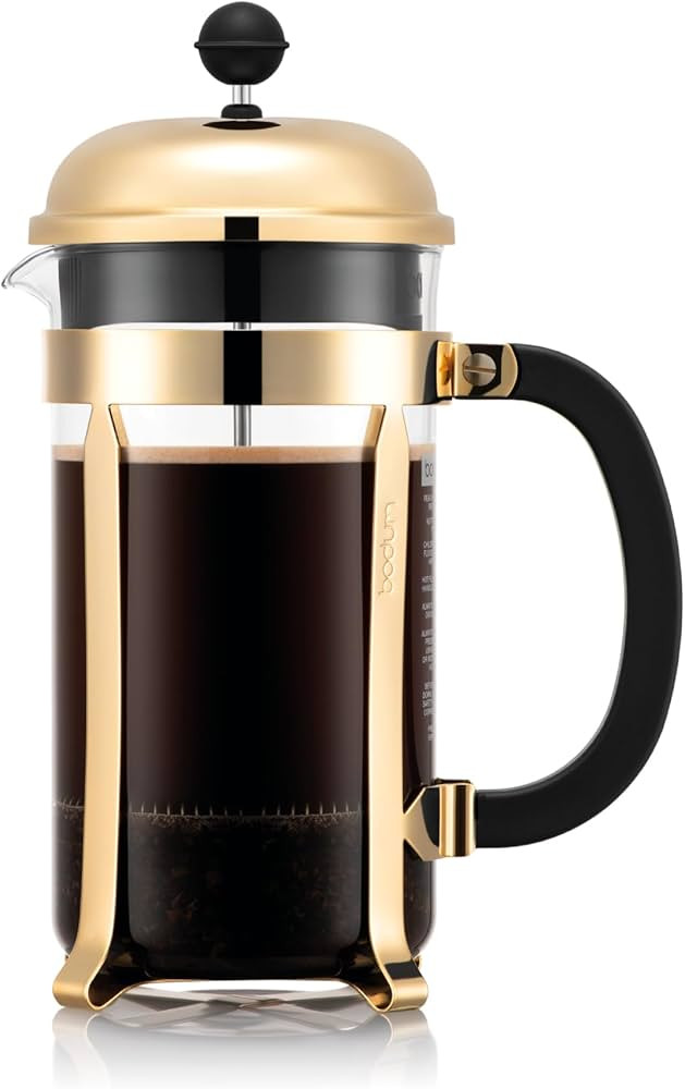 Bodum 34oz Chambord French Press Coffee Maker, High-Heat Borosilicate Glass, Gold – Made in Por... | Amazon (US)