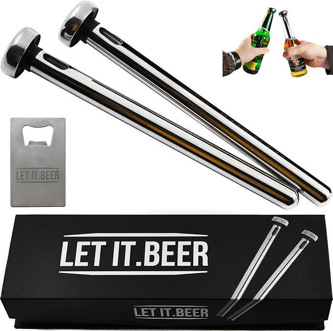 Beer Chiller Sticks for Bottles - Set of 2 Stainless Steel Cooling Chillers - Thanksgiving Day Id... | Amazon (US)