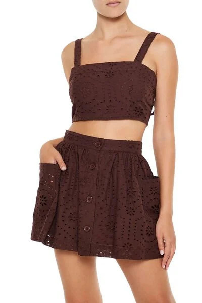 Floral Eyelet Crop Top | Forever 21