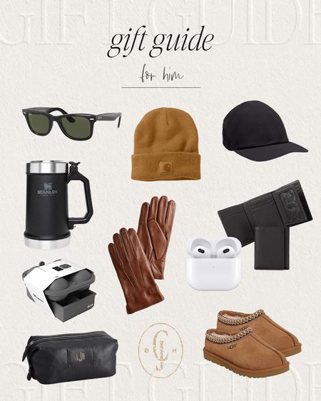 Cella Jane gift guide for the him. Sunglasses, beanie, running hat, beer mug, leather gloves, AirPods, leather wallet, ice cube mold, slippers, Dopp kit. 

#LTKstyletip #LTKHoliday