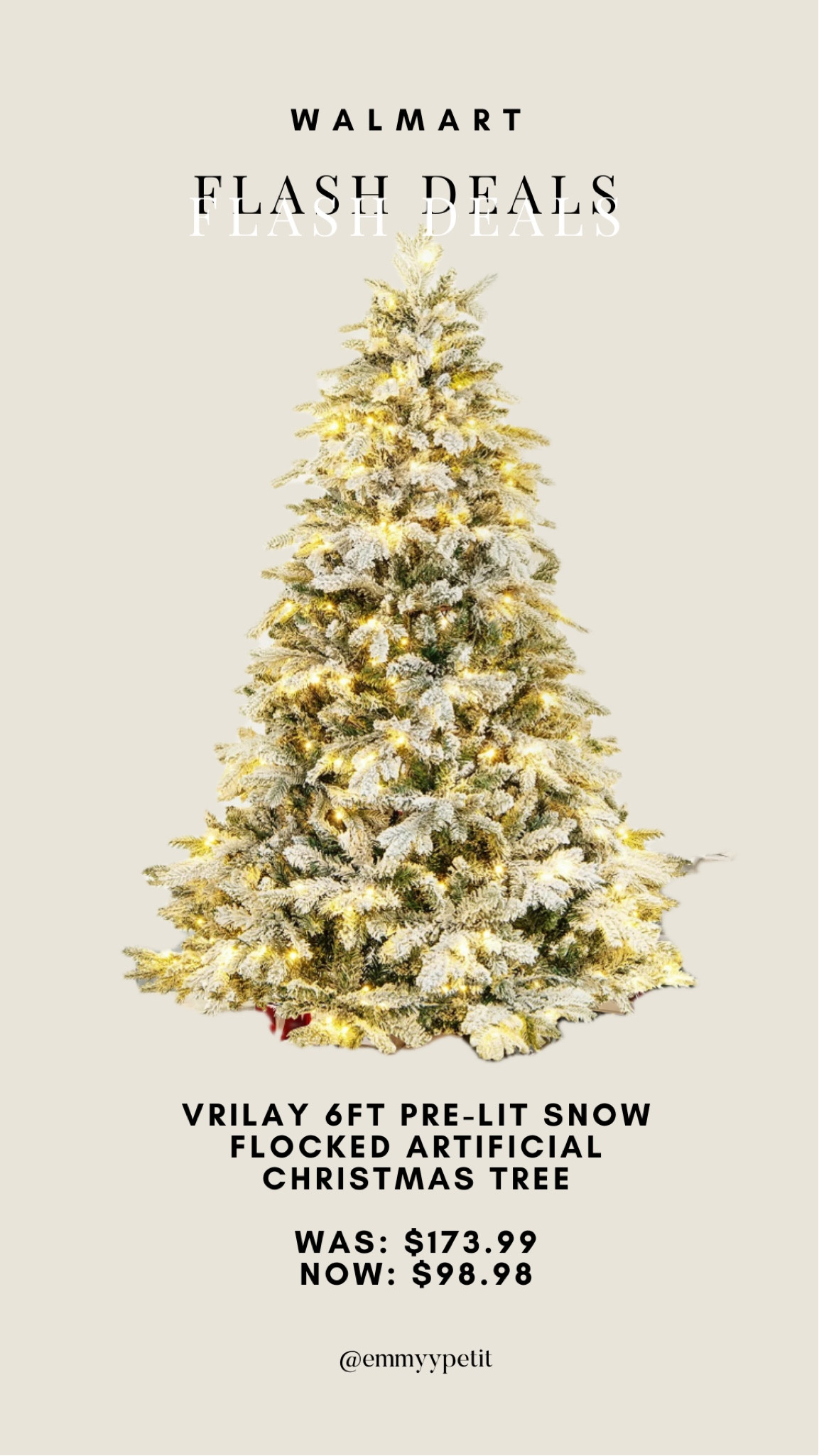 Haven’t gotten your Christmas tree yet? No worries because Walmart has got you with a flash deal on this gorgeous tree!

#LTKFindsUnder100 #LTKSaleAlert #LTKHoliday