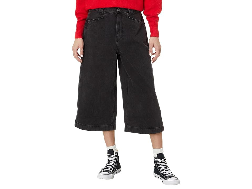 Madewell Black Denim Culotte In Jonston Wash Women's Jeans Johnston Wash : 26 19, Cotton/Denim | Zappos