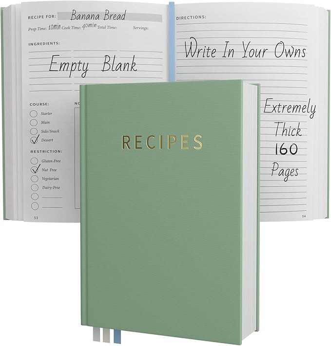 Blank Recipe Book to Write in Your Own Recipes - DIY Empty Family Cookbook to Fill in, Create You... | Amazon (US)