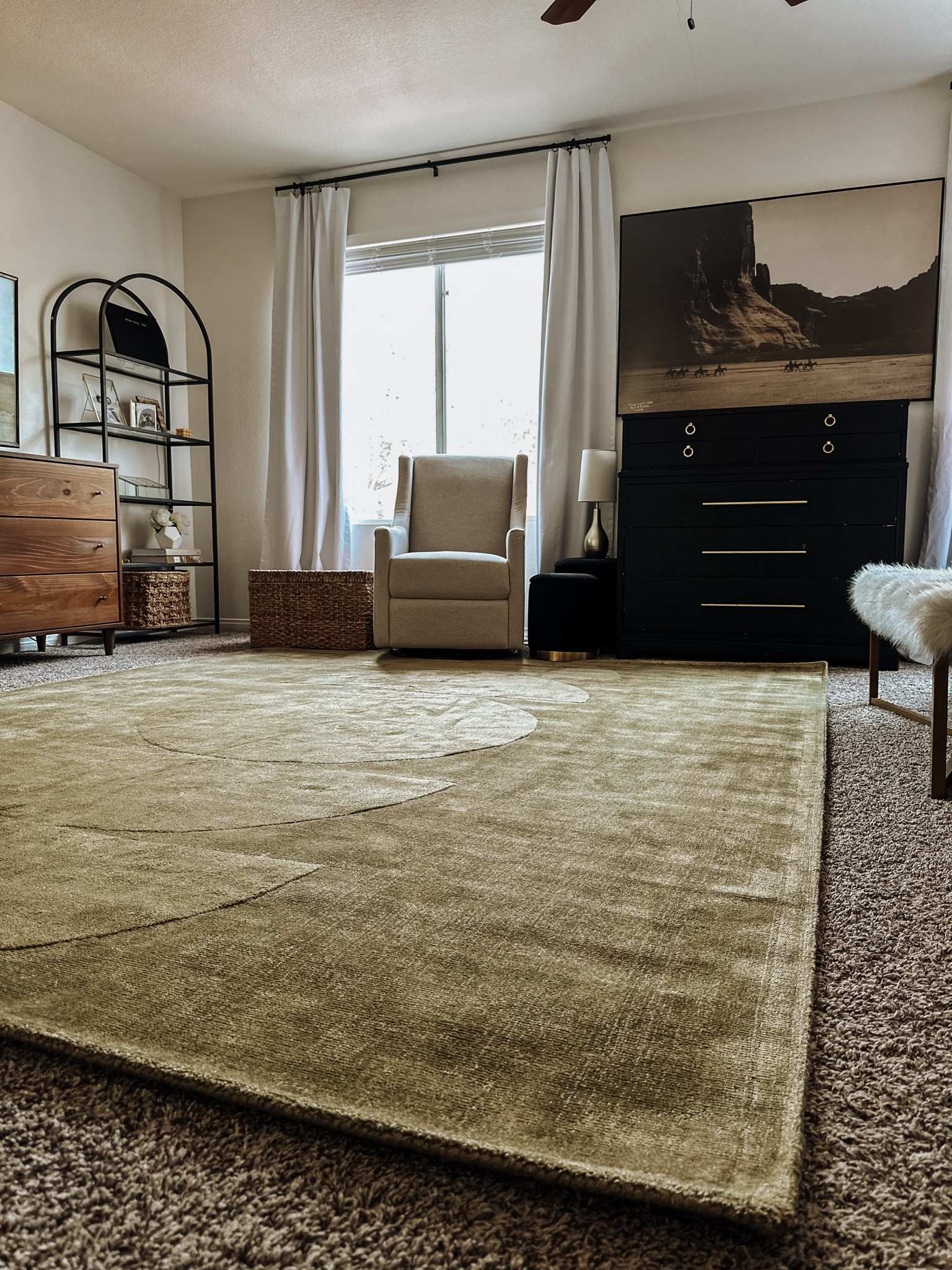 #AD I found what our bedroom has been missing and it was this gorgeous rug from @coveredbyrugs The Bobby Berk Luna Moss Rug really warms up our Primary bedroom and adds just a bit more color to the space. This Luxury @karastanrugs is also made of Wool and is very easy to clean. It has a geometric pattern which works well with my mid-century dresser and vanity. It’s so soft and really completes our space. 

✨What is something missing in your bedroom that you would like to add?



#LTKhome #LTKSpringSale #LTKstyletip