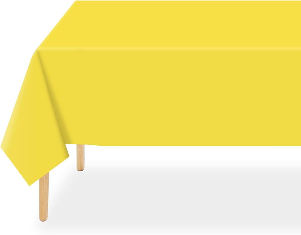 QIKSION Plastic Table Cloth Disposable 2 Pack, 54 x 108 Inch Tablecloths for Rectangle Tables, Ye... | Amazon (US)
