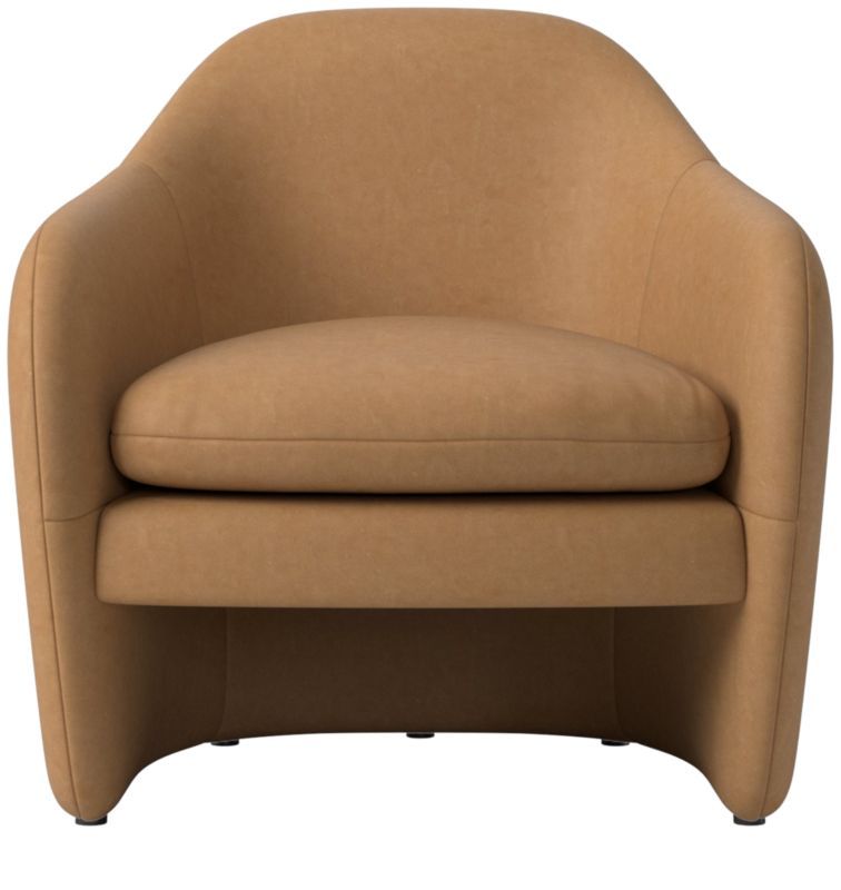 Pavia Taupe Leather Lounge Chair + Reviews | CB2 | CB2