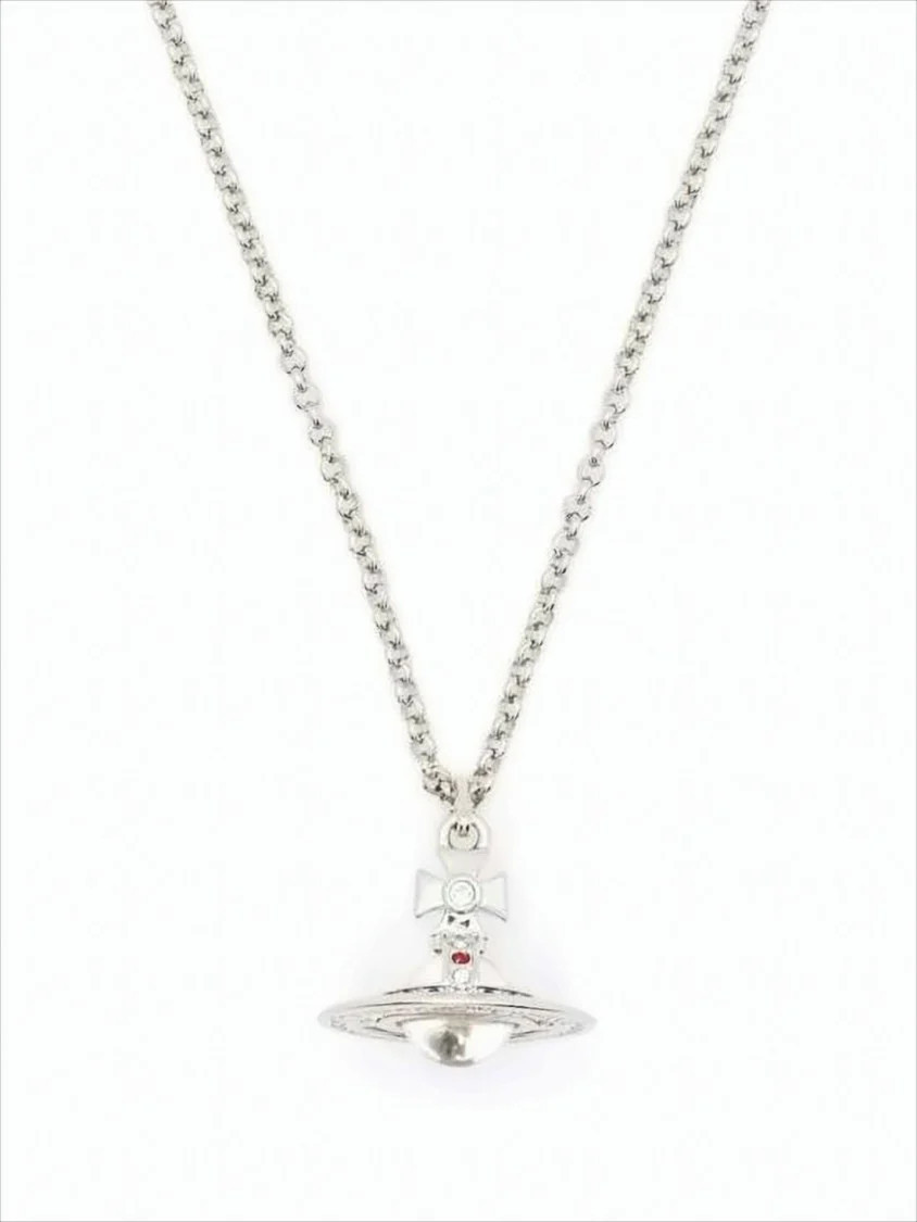 Silver-Tone Necklace With Distinctive Orb Pendant | Shop Simon